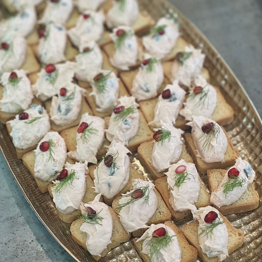 Salmon & Cream Cheese Blinis Platter
