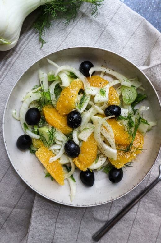 Shaved Fennel with Orange, Olives & Mint