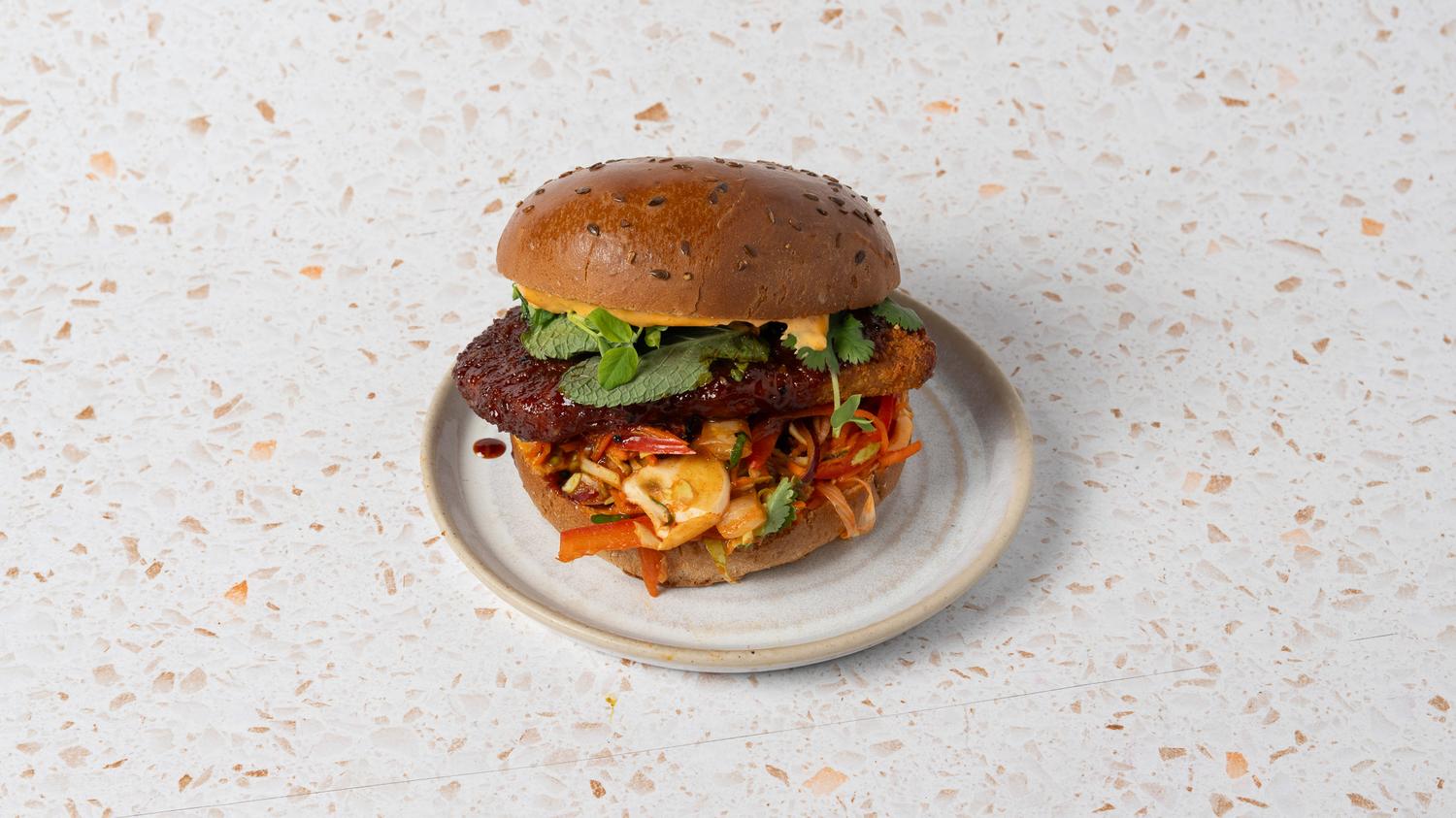 Korean fried chick+n burger