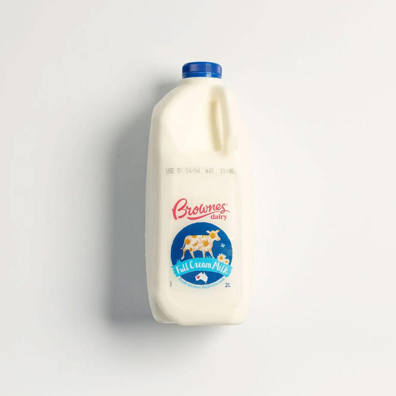 Brownes Dairy Full Cream Milk, 2L