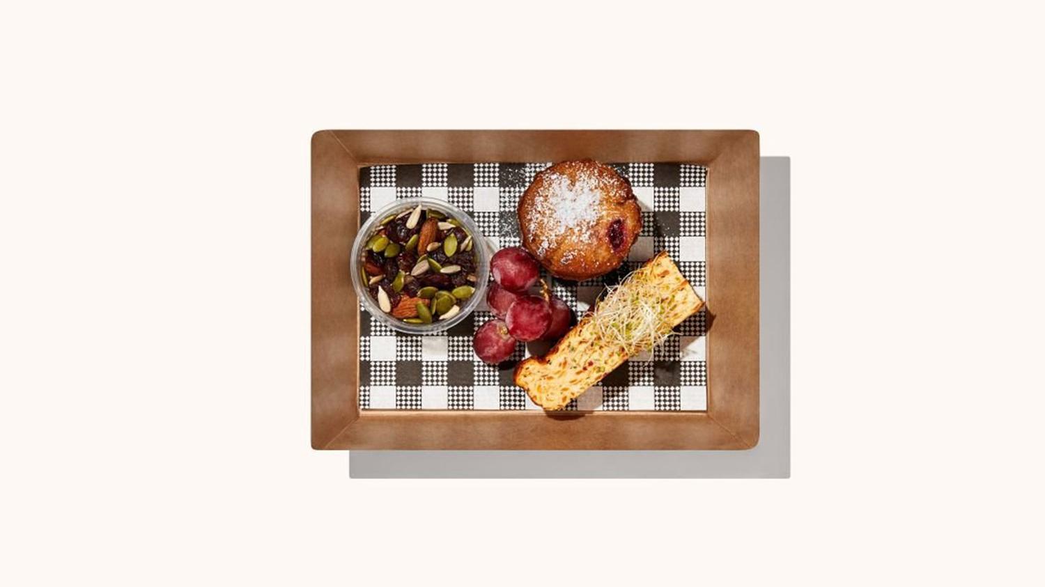 Frittata, Blueberry Muffin, Trail Mix
