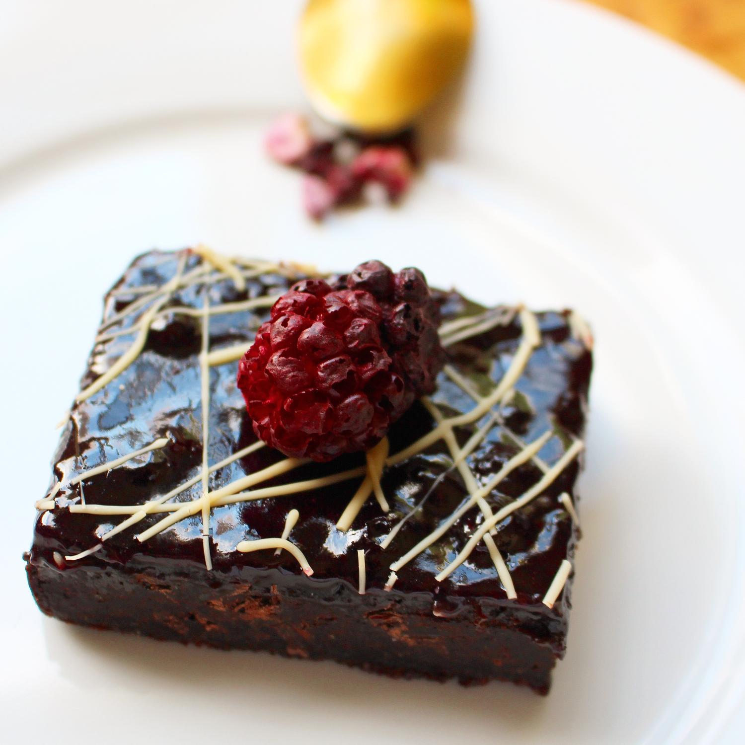 Blueberry and Fudgy Chocolate Brownie