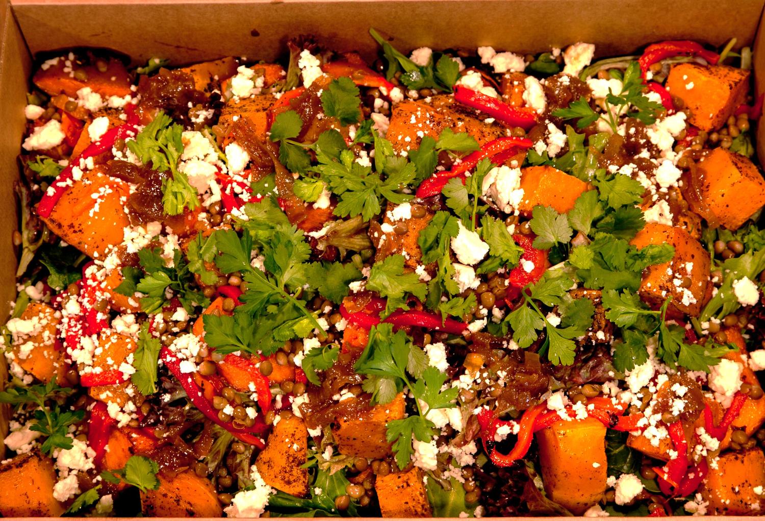 Lebanese Honey Roasted Pumpkin & Lentil Salad