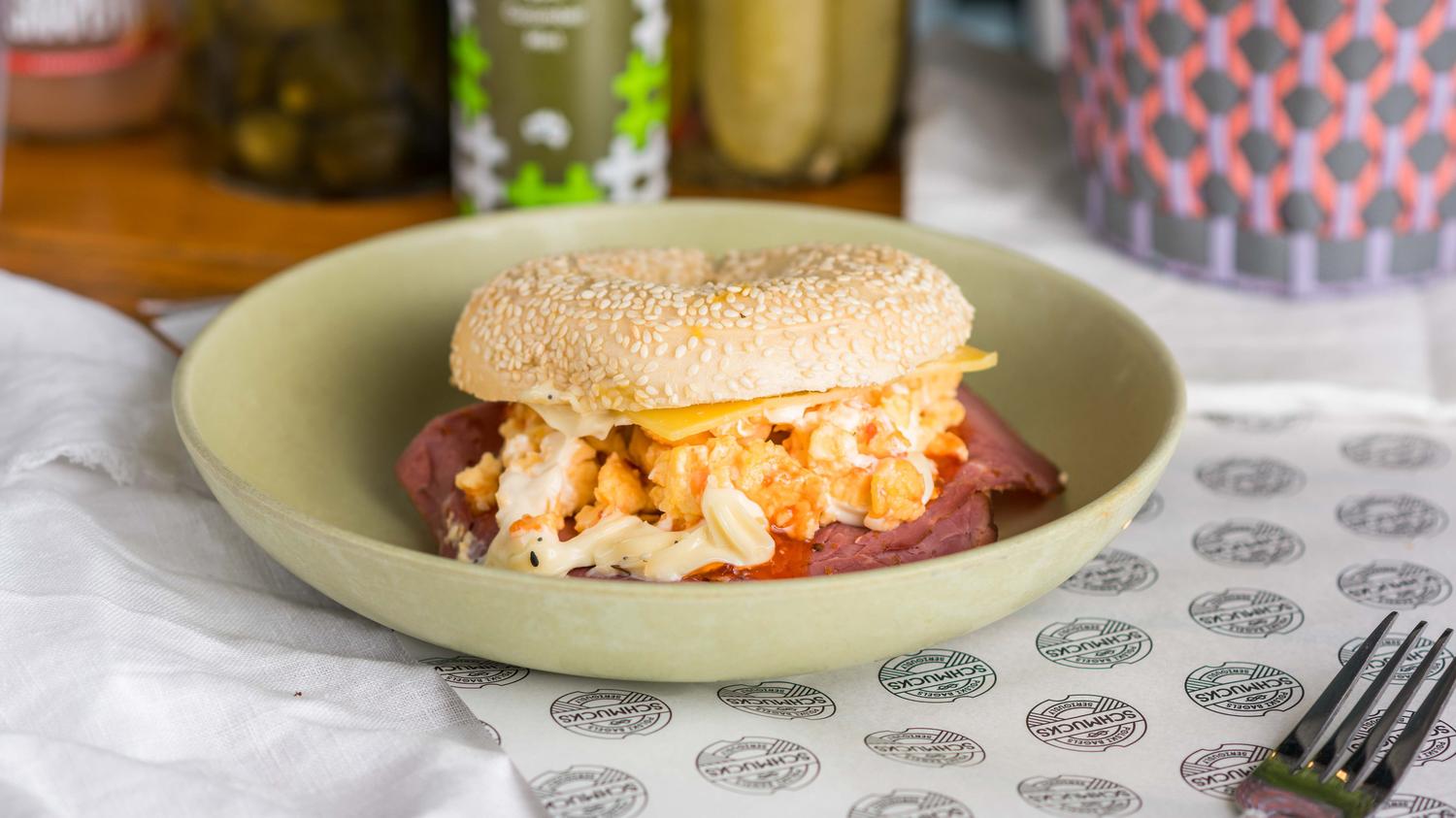 Morning Sunshine Filled Breakfast Bagel