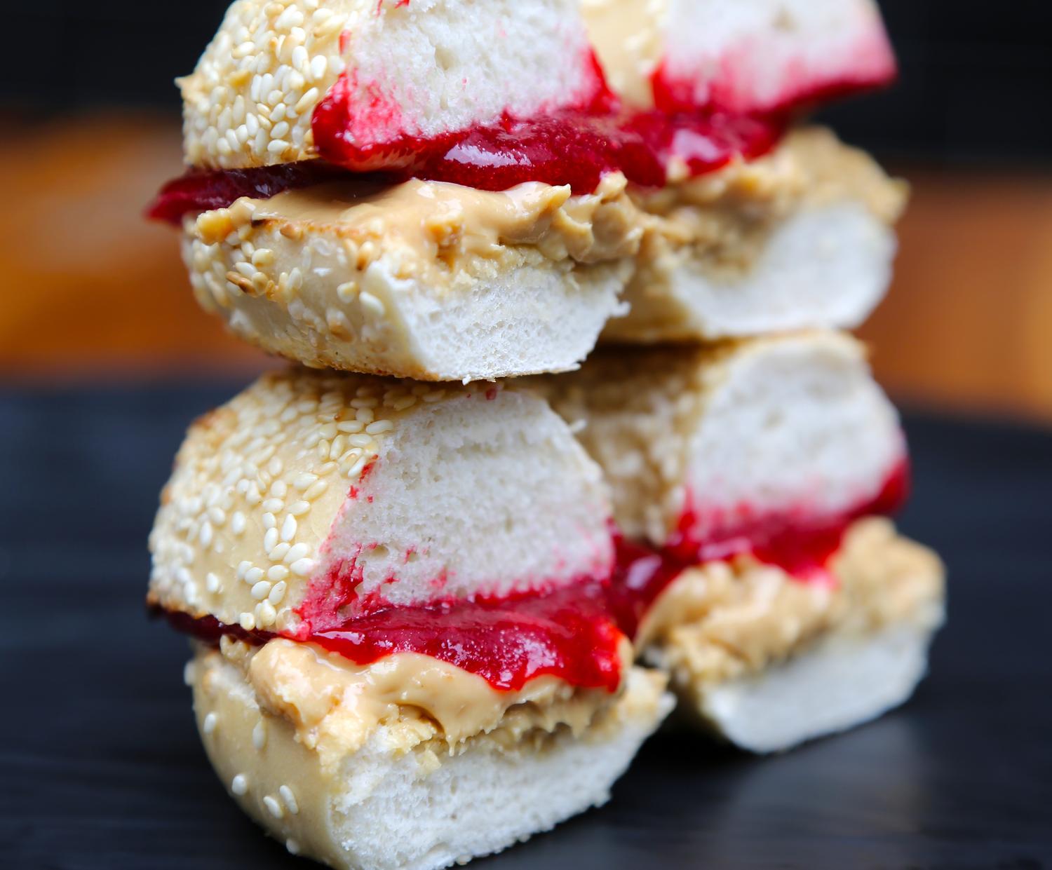 PB&J Filled Breakfast Bagel
