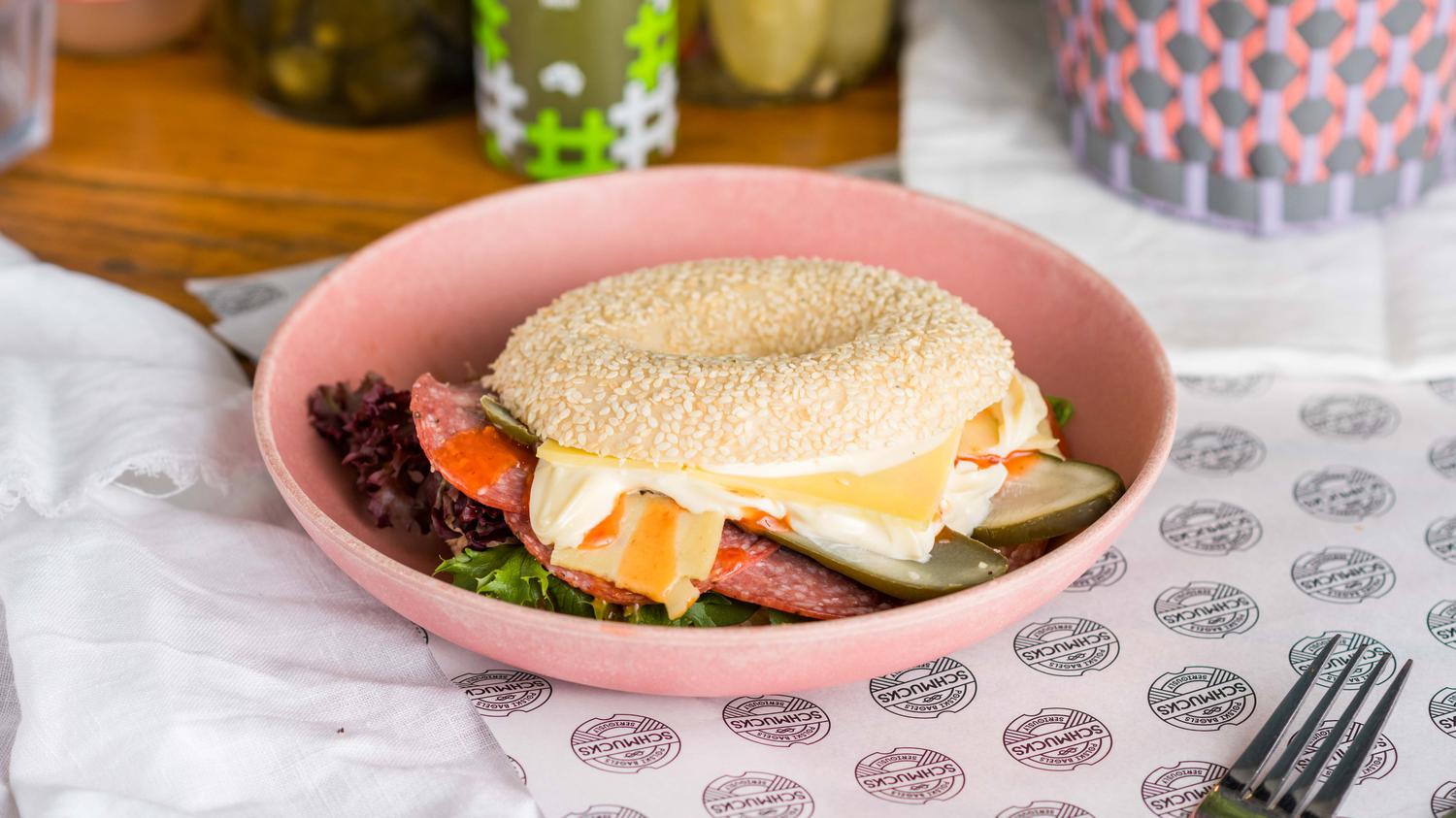 Cheesy Pepperoni Lunch Bagel