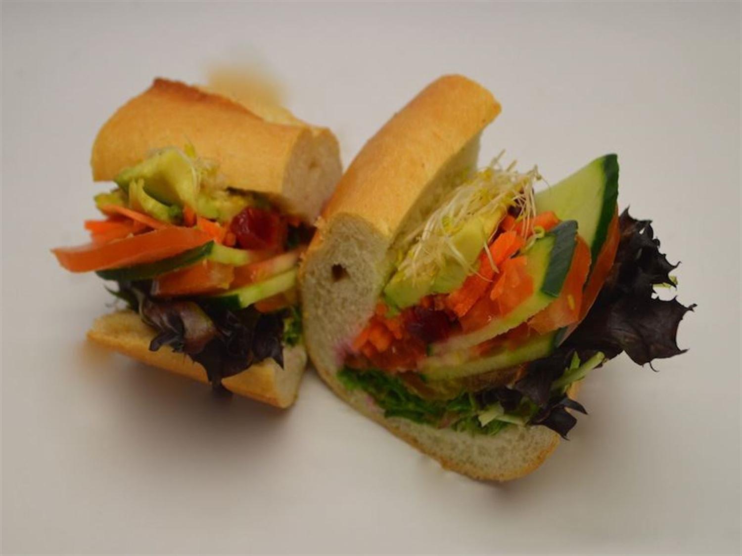 Small Vegan Salad & Beetroot Chutney Baguette