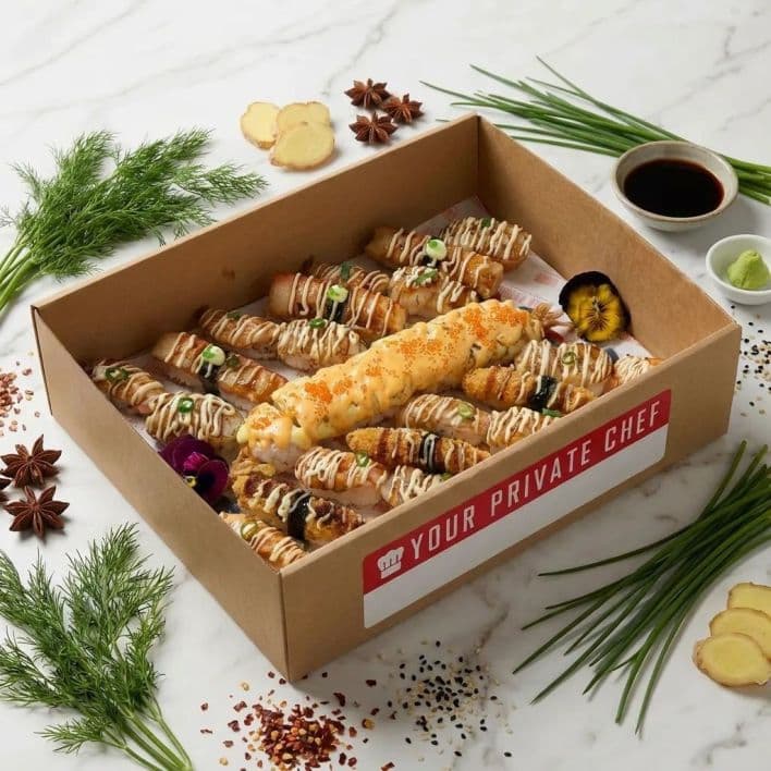 Grilled Seafood Nigiri Sushi Platter (28 Pieces)