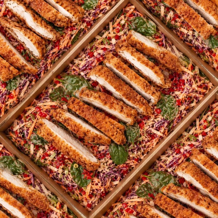 Chicken Schnitzel Gourmet Slaw