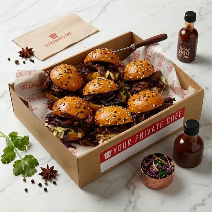 Mini Brioche Burger with Pulled Beef Brisket