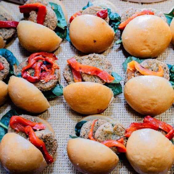 Mini Brioche Burger Bun with Falafel