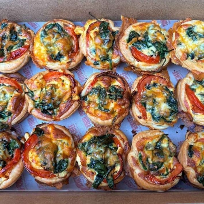 Vegetarian Baby Spinach, Cheese and Tomato Tarts