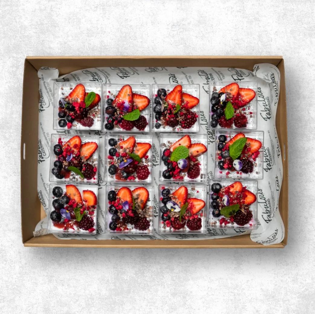 Seasonal Berry and Coconut Yoghurt Chia Pots