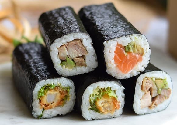 White Rice Sushi Hand Rolls