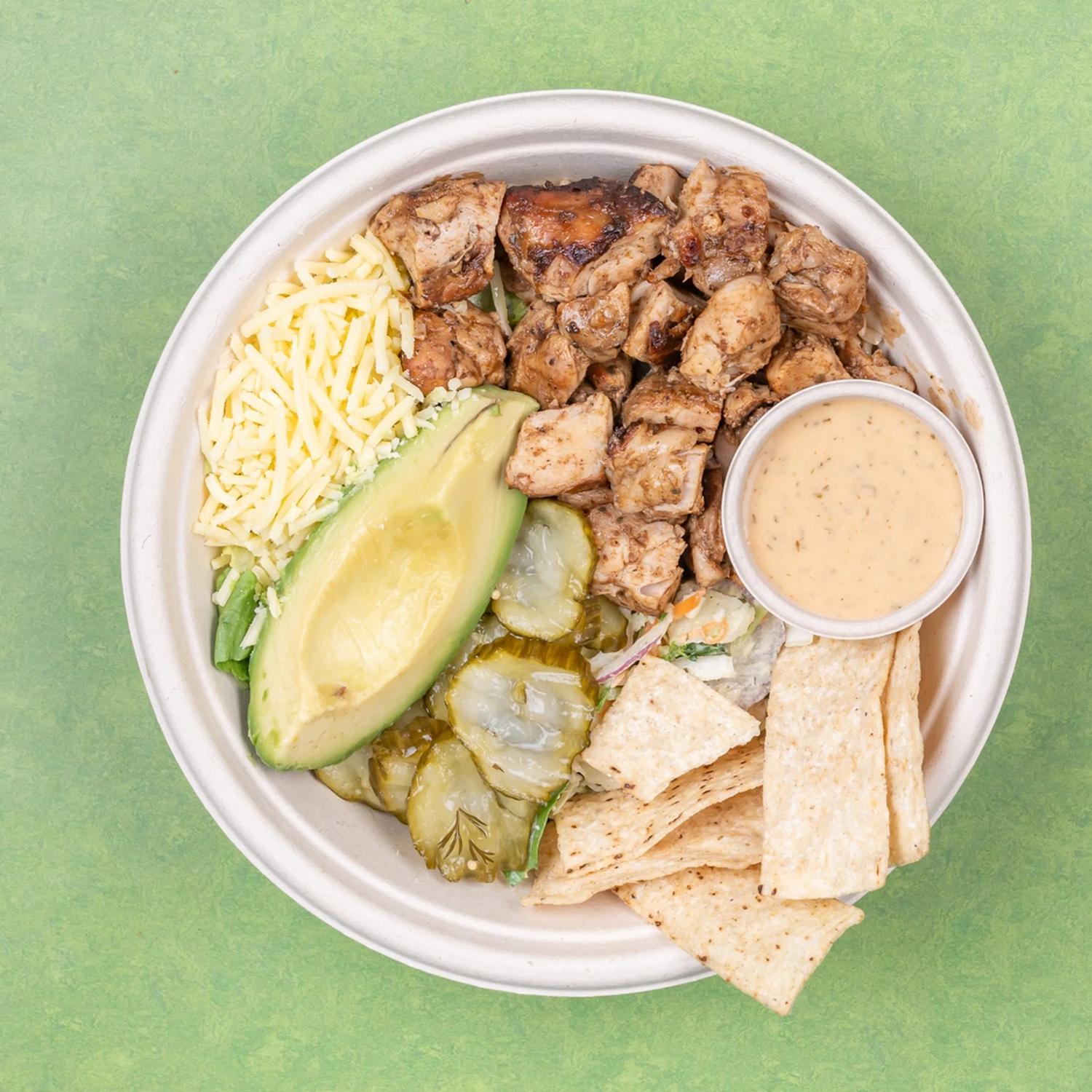Blackened Chicken Burger Bowl