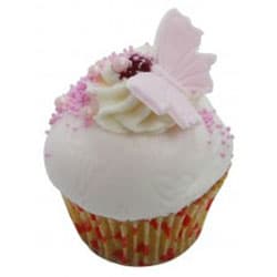 Strawberry & Vanilla Butterfly Gourmet Cupcake