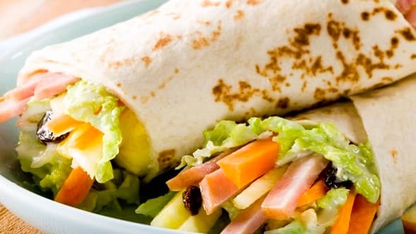 Ham Cheese and Pineapple Breakfast Wrap