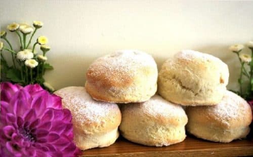 Vanilla Scones with Cream and Jam
