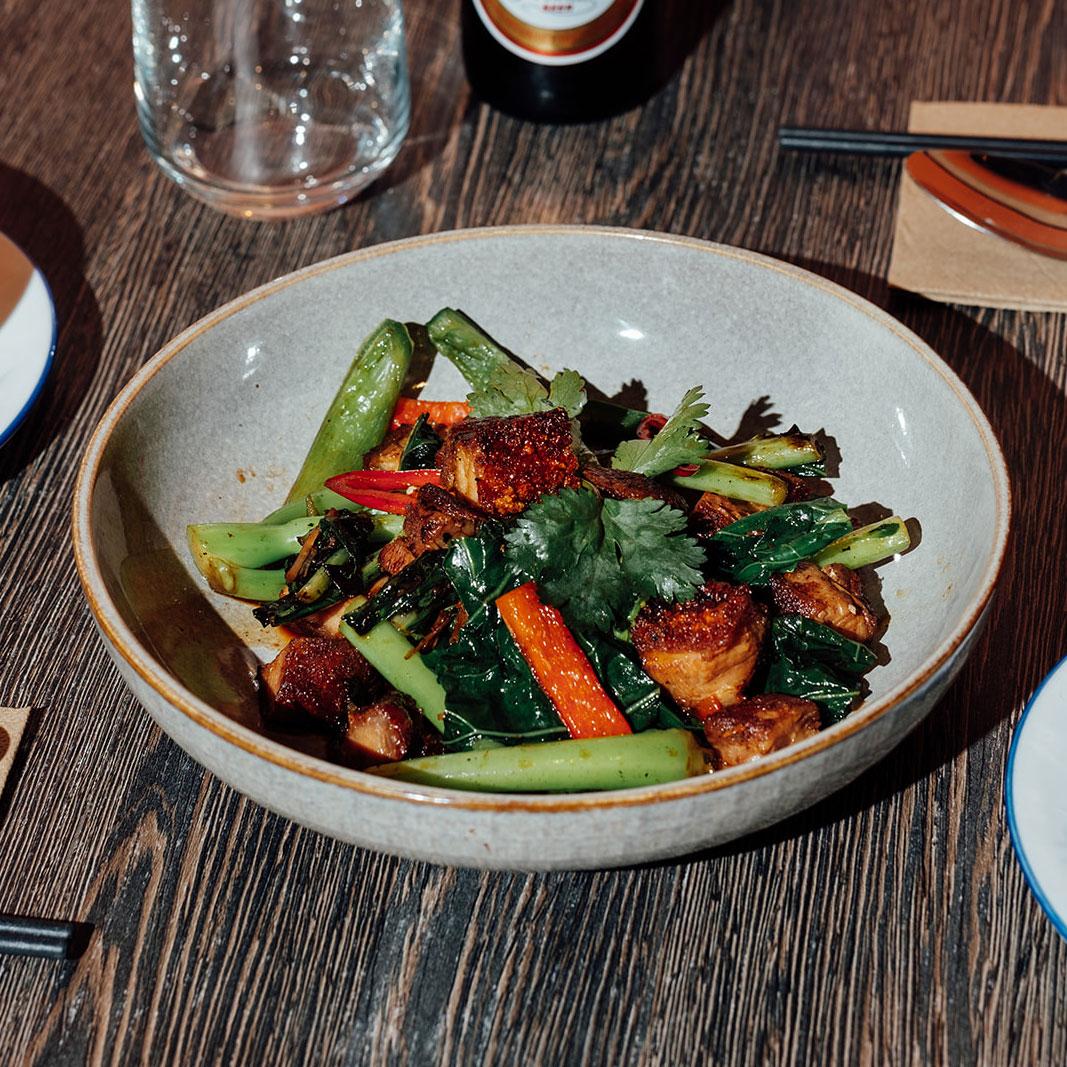 Stir Fried Roast Pork on Rice