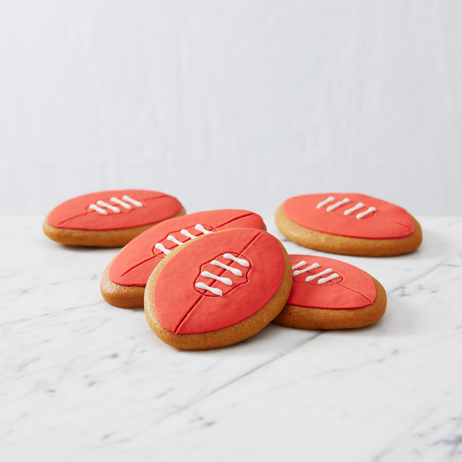 Red Football Themed Cookies (Box of 24)