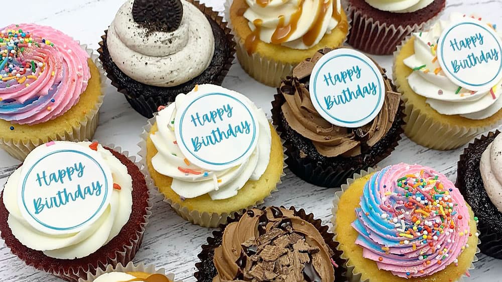 Happy Birthday Cupcakes (Box of 12)