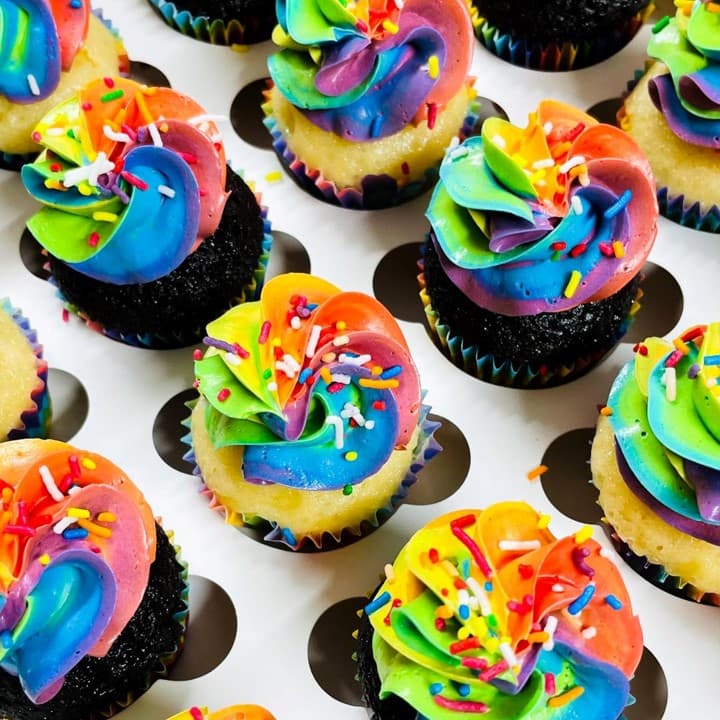 Mini Chocolate and Vanilla Cupcake (Box of 24)