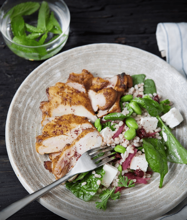 Chargrilled Chicken Shawarma w/ Pearl Barley Salad