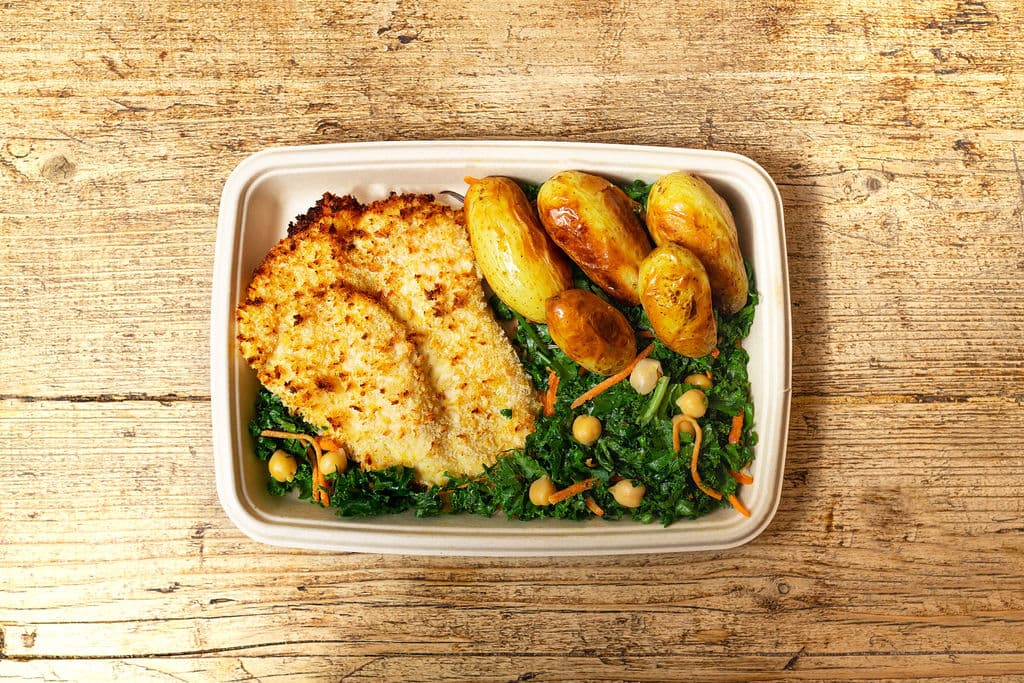 Chicken Milanese with Kale & Potatoes