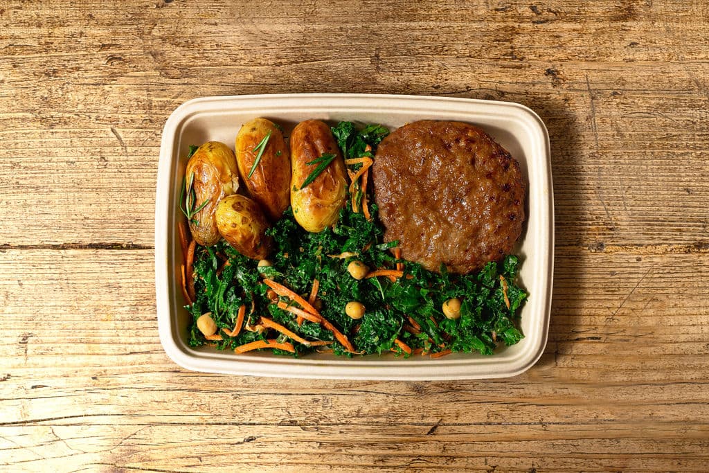 Turkey Patty with Kale, Potatoes