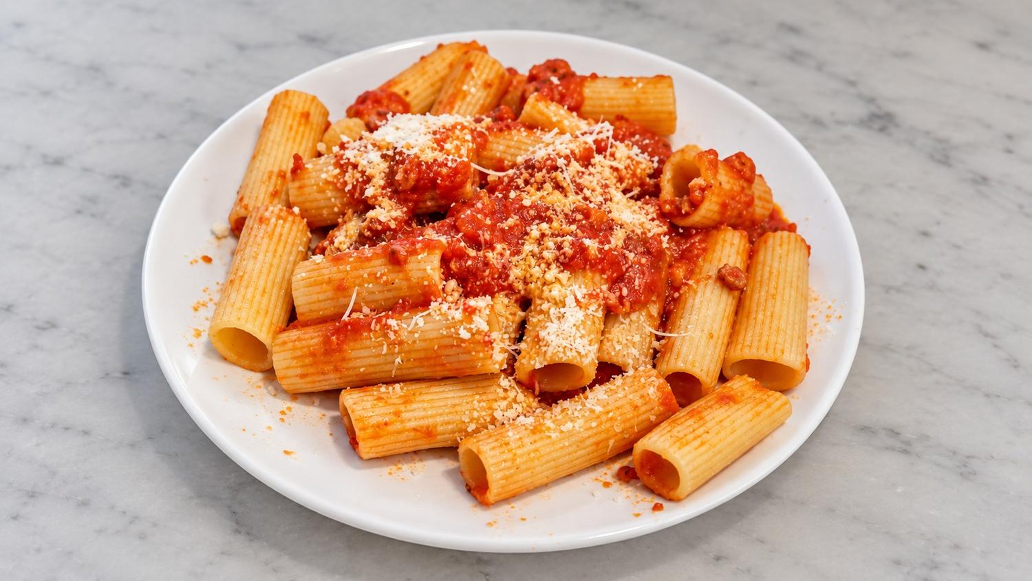 RIGATONI NDUJA AND SAUSAGES (SPICY)