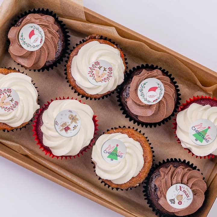 Christmas Cupcakes Box (8pcs)