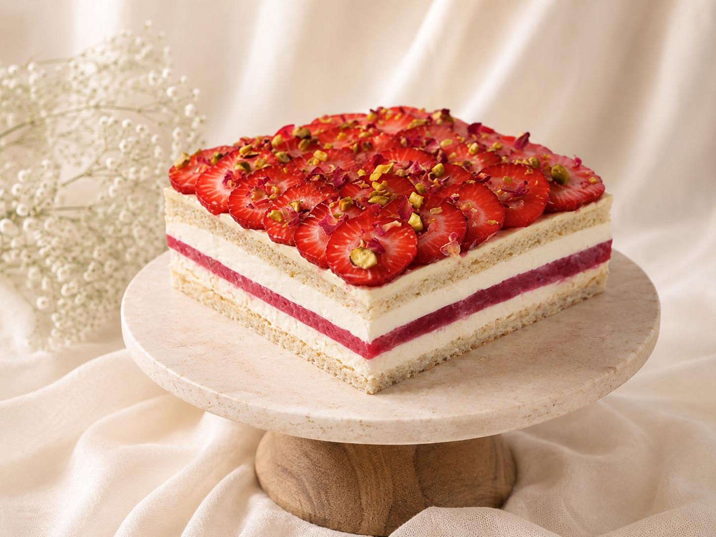 Signature Strawberry & Pistachio Cake 