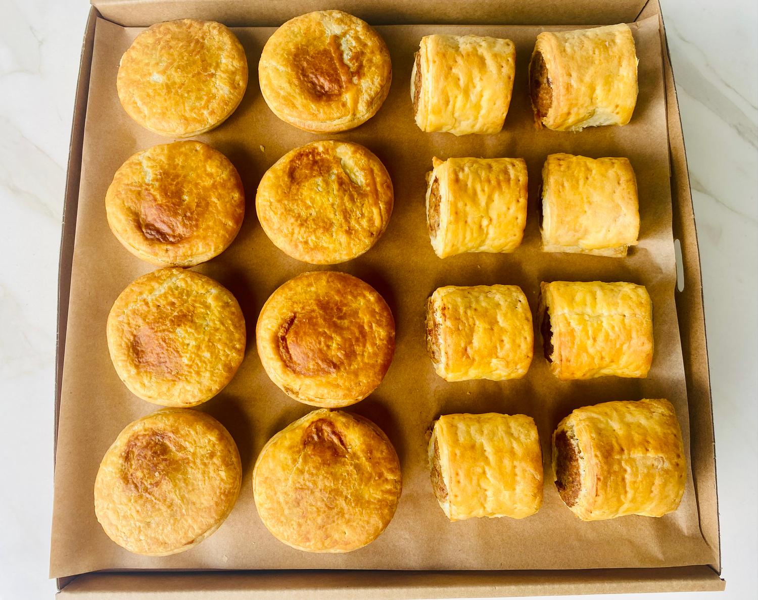 Melbourne Cup Sausage Rolls and Pies Box (16pcs)