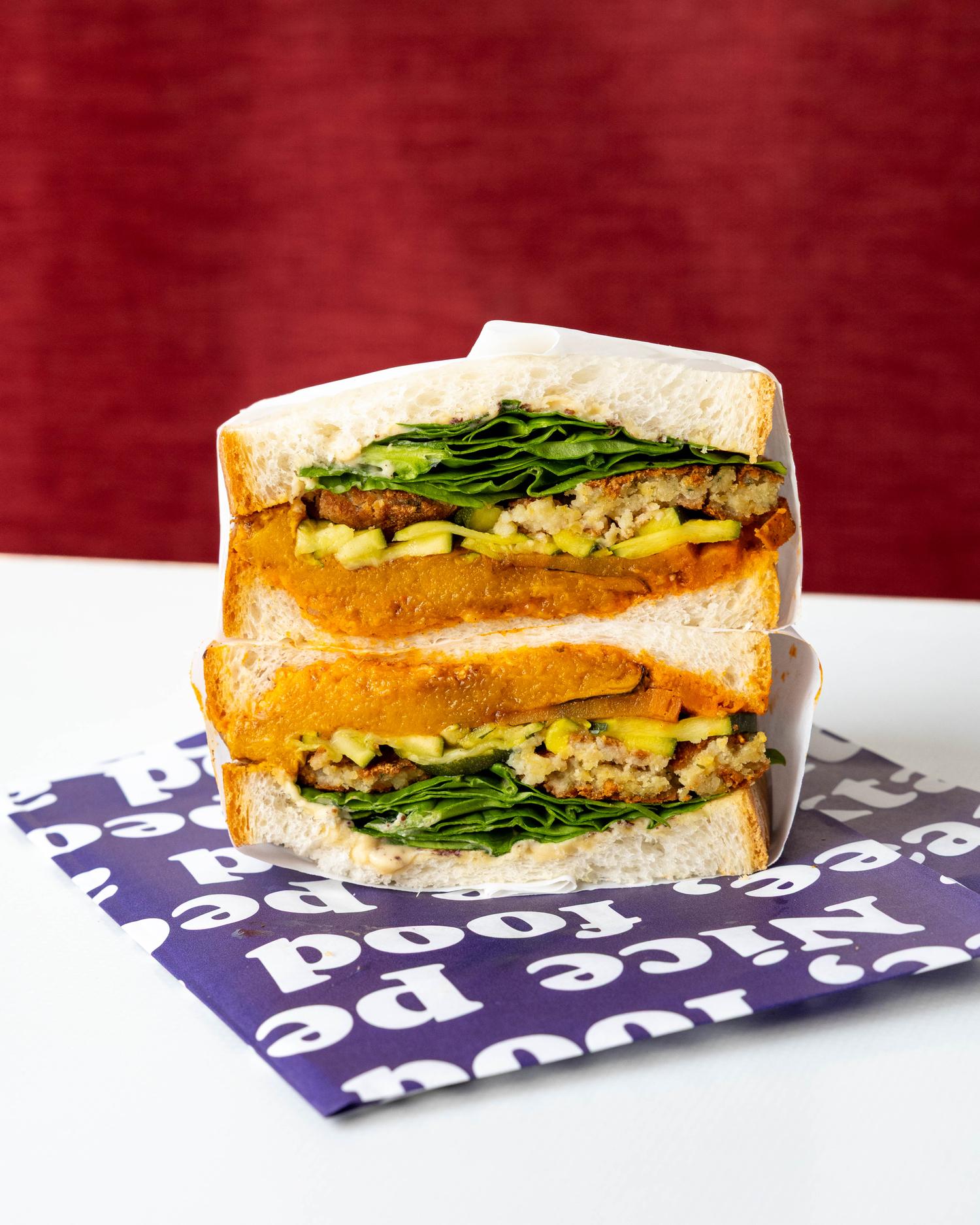 Pumpkin & Falafel Sandwich (Vegan)