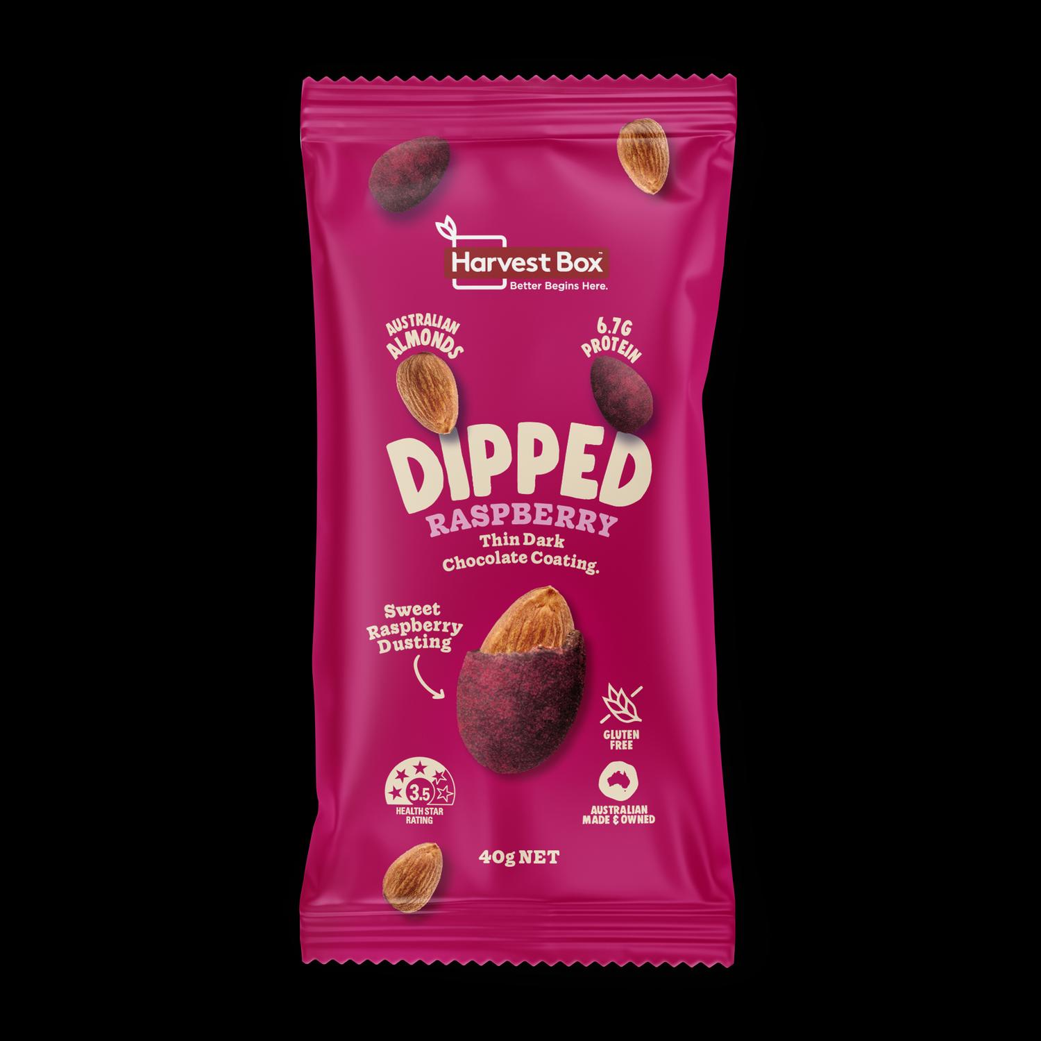 Raspberry  Dipped Chocolate Almonds