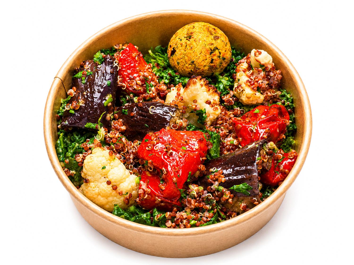 Roasted Veggie Tahini Kale Crunch