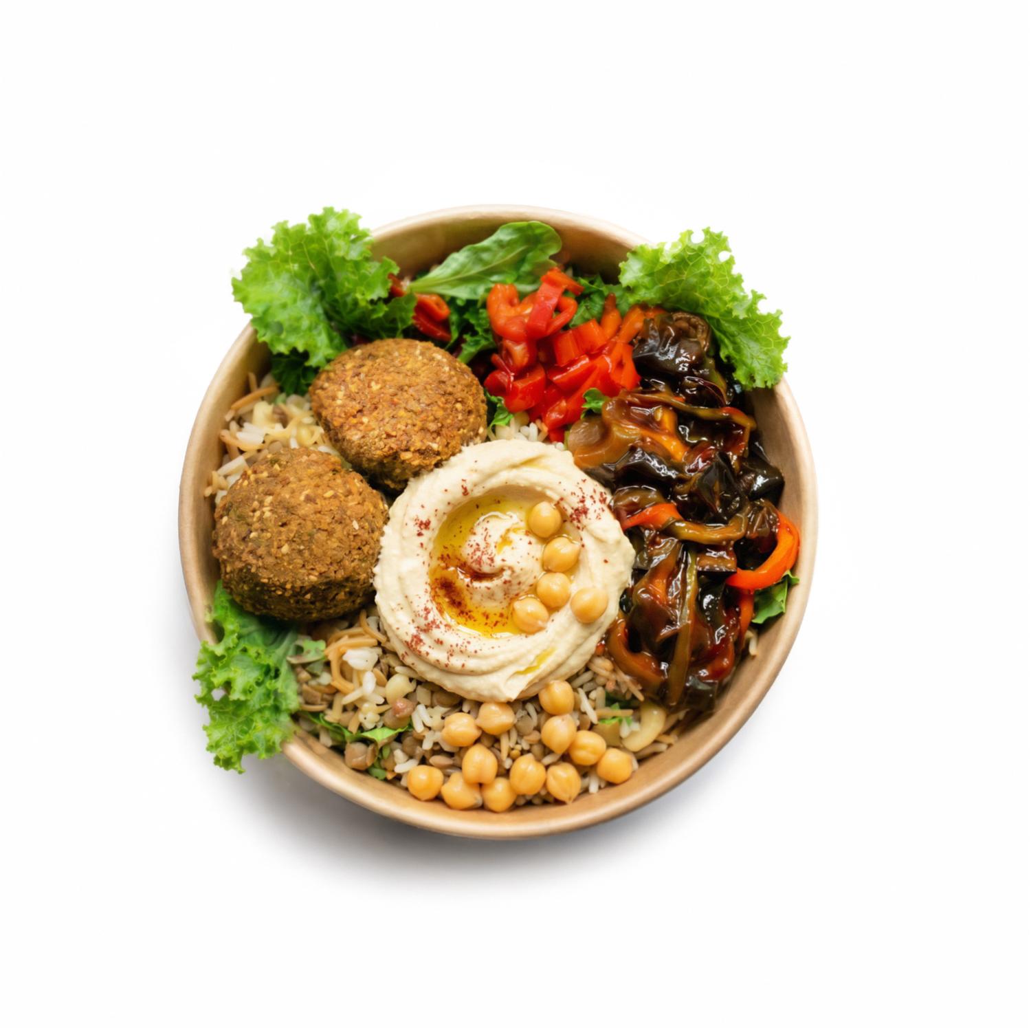 Aubergine Falafel Bowl