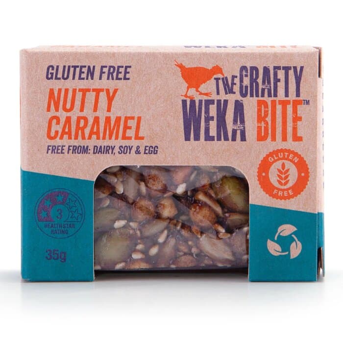 Crafty Weka Bite, Nutty Caramel 35g 12pk
