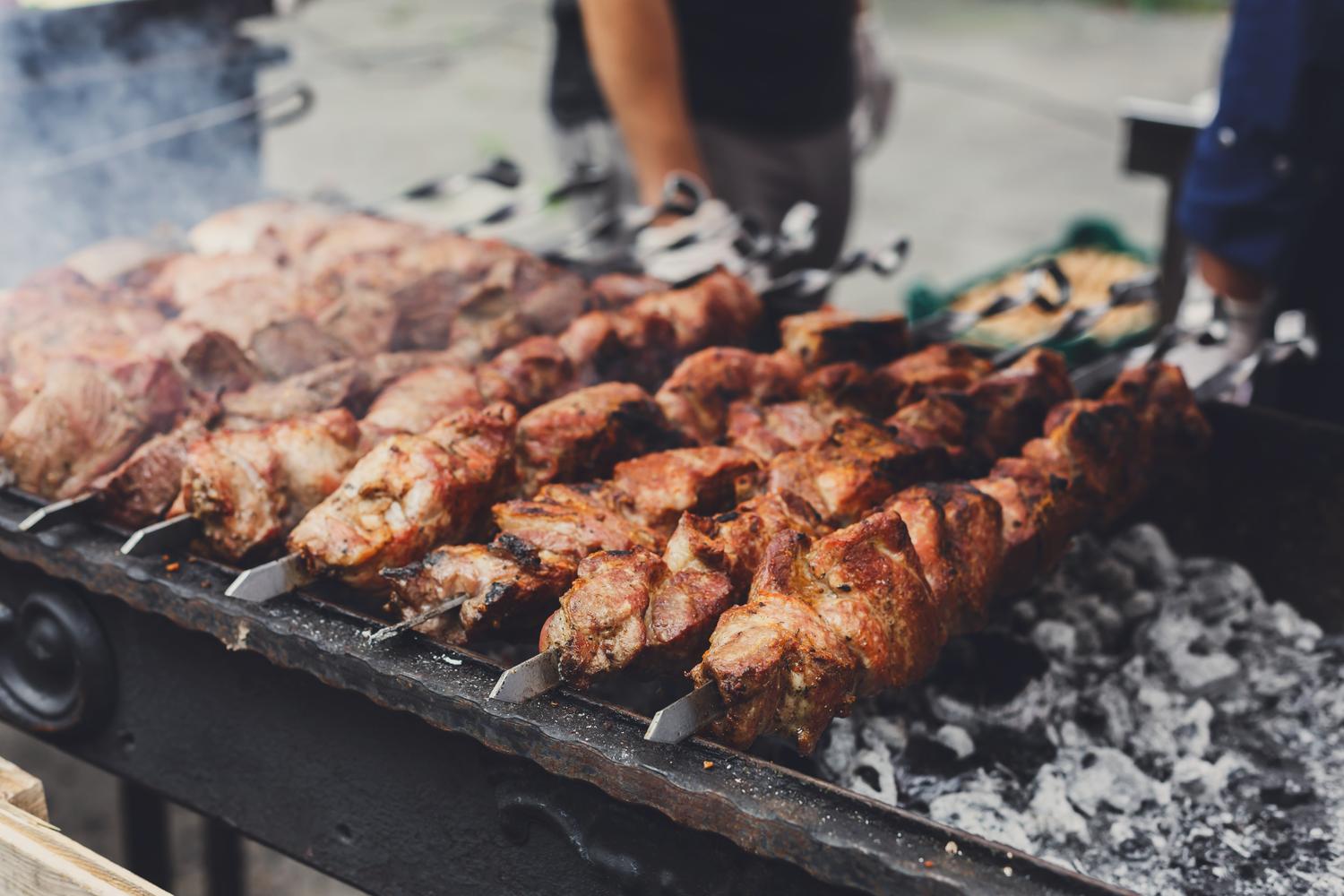 Set Flame Grilled Skewers Buffet Drop Off