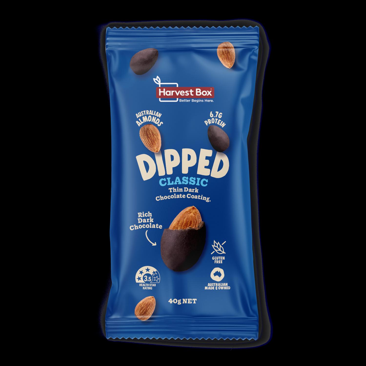 1821Dark Choc Dipped Choc Almonds 40g 10pk