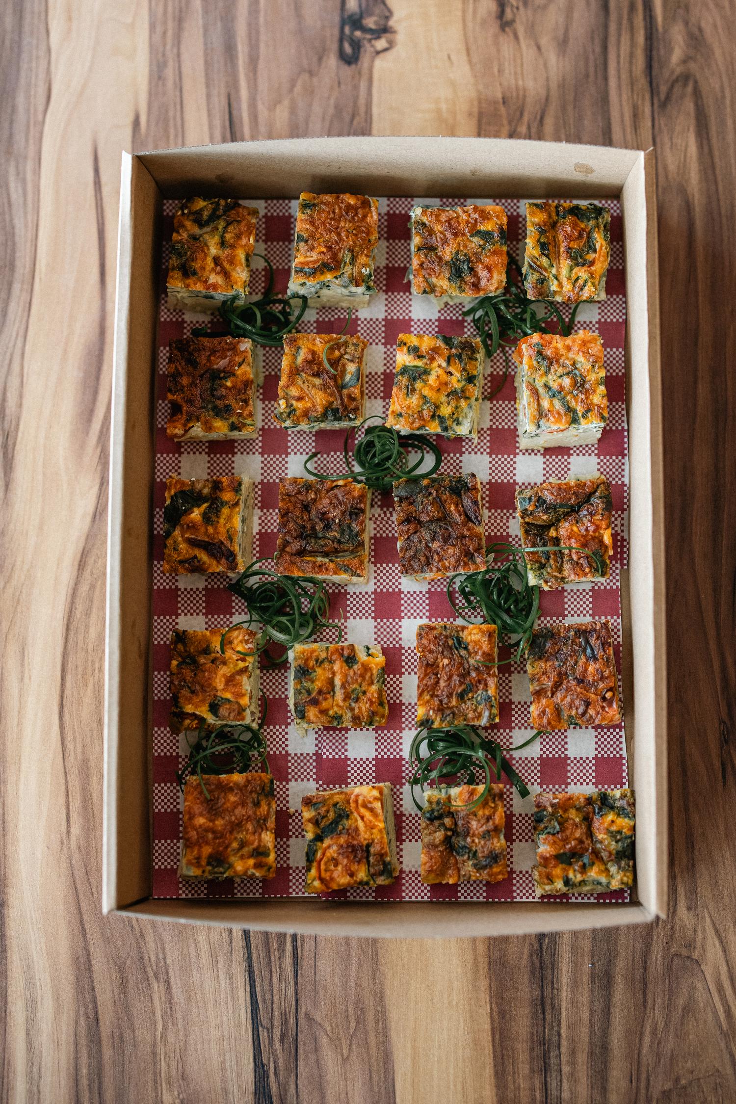 Vegetable Filled Fritatta Tray