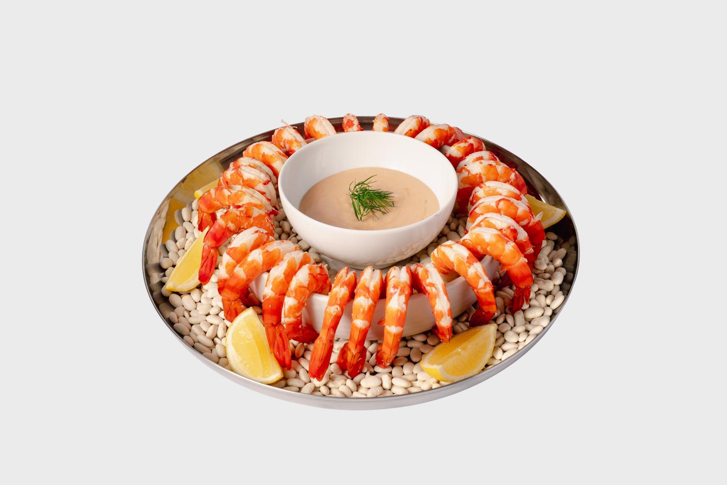 Peeled Prawns with Saffron Aioli & Fresh Citrus 