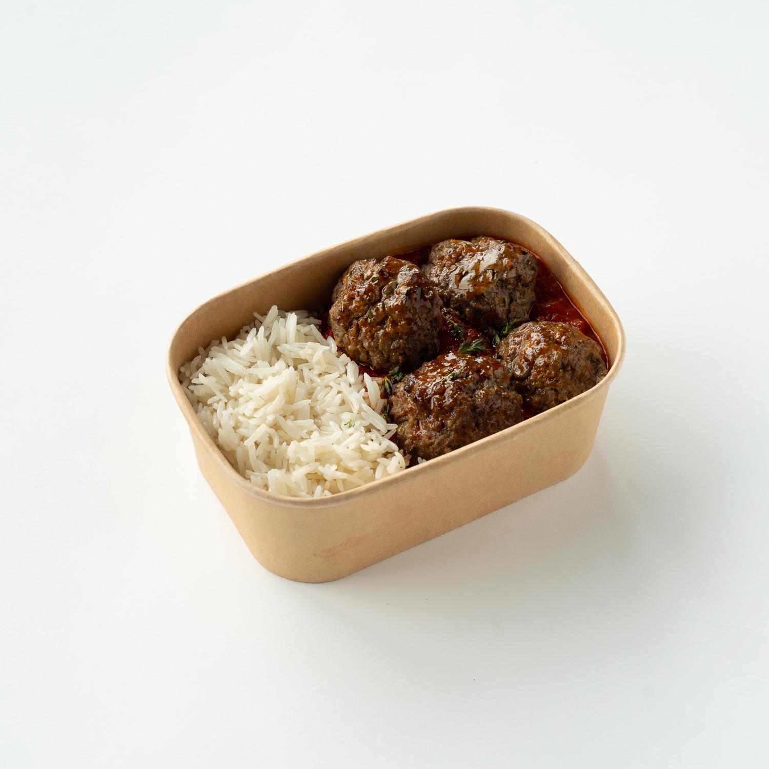  Rice With Tomato & Onion Sauce Meatballs 