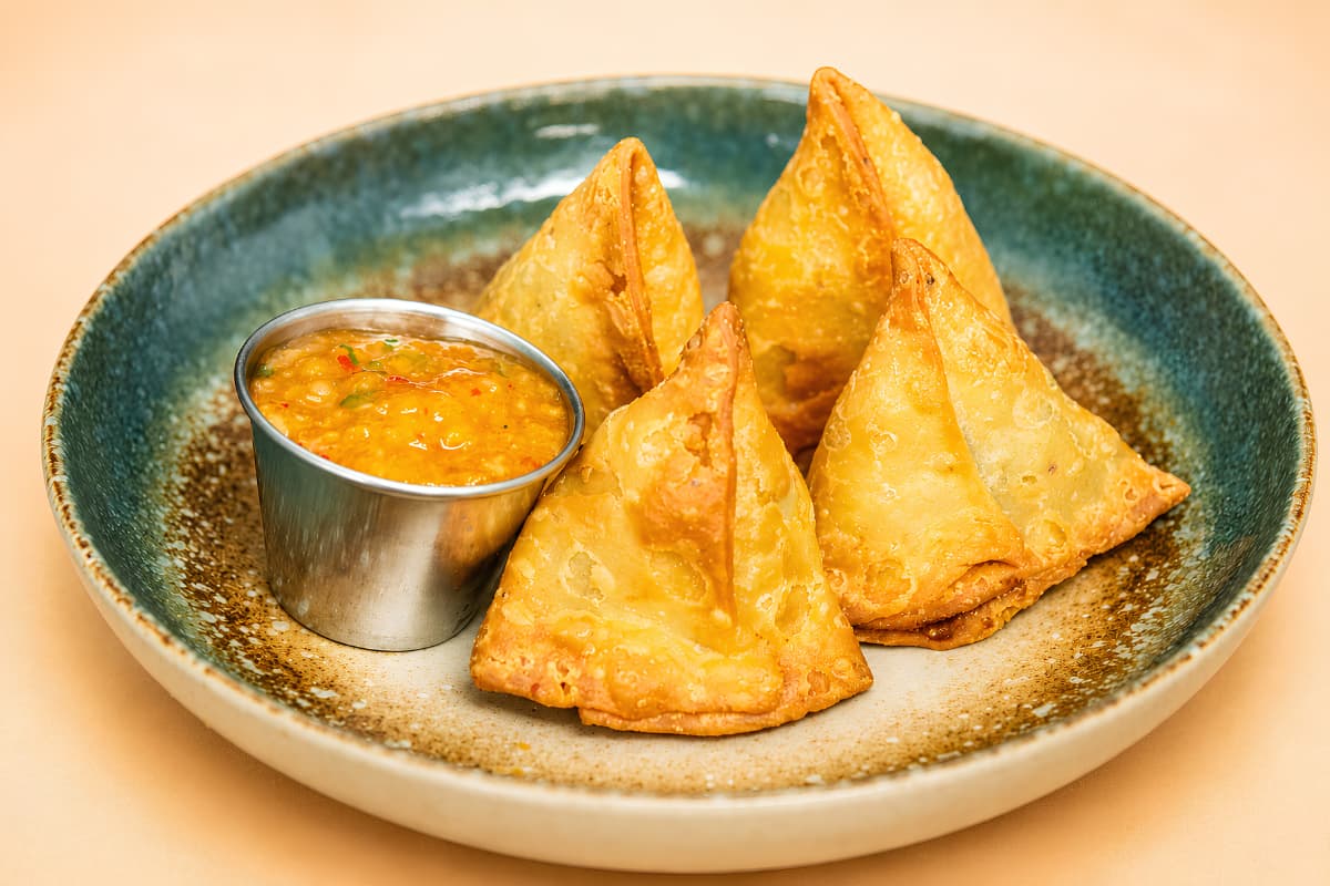 Punjabi Samosa with Apricot Chutney