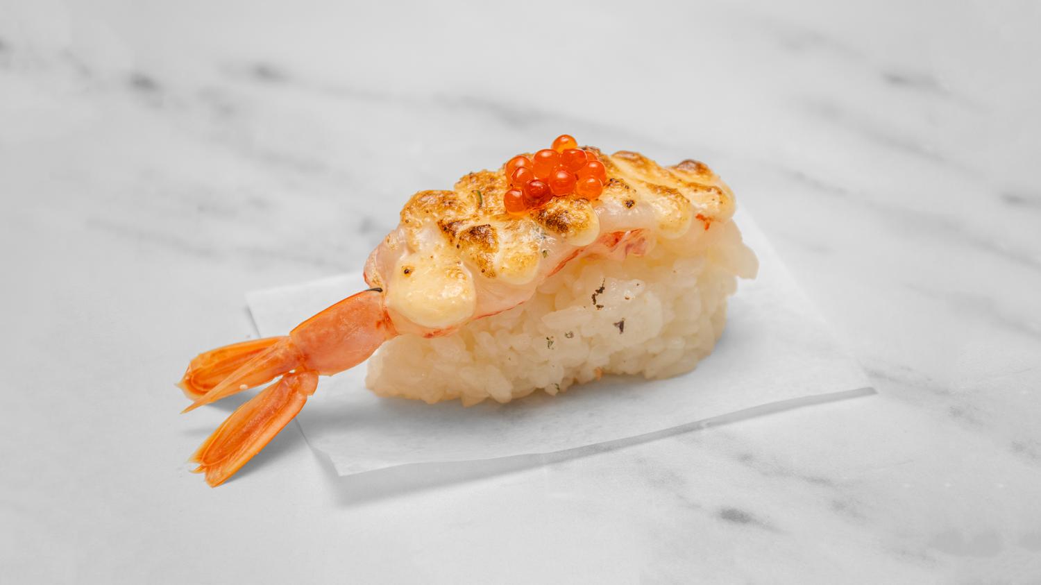 Aburi Mentaiko King Red Shrimp Nigiri (2 pcs)