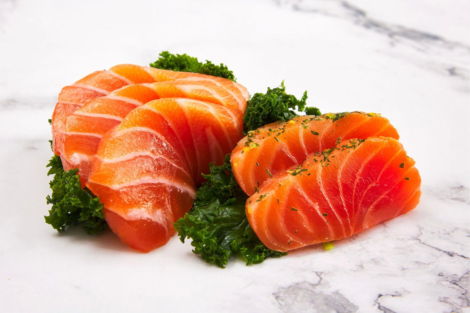 Salmon & Salmon Gravlax Sashimi (5 pcs)
