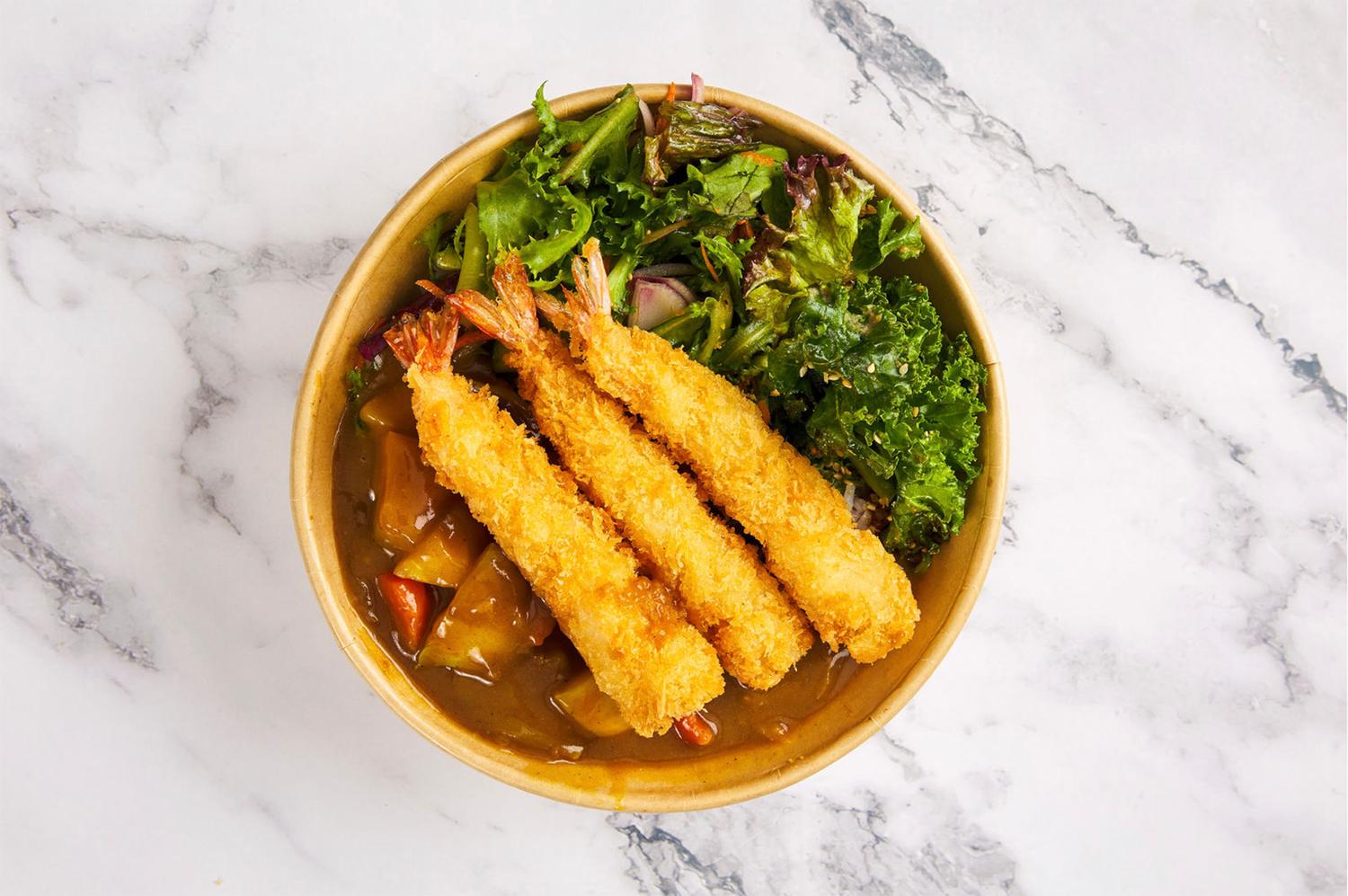 Prawn Katsu Japanese Curry Donburi