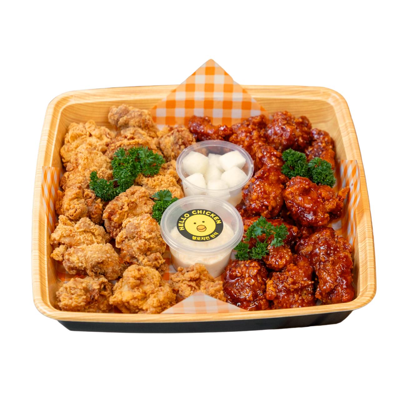 Half & Half Korean Fried Chicken Platter (24pcs)