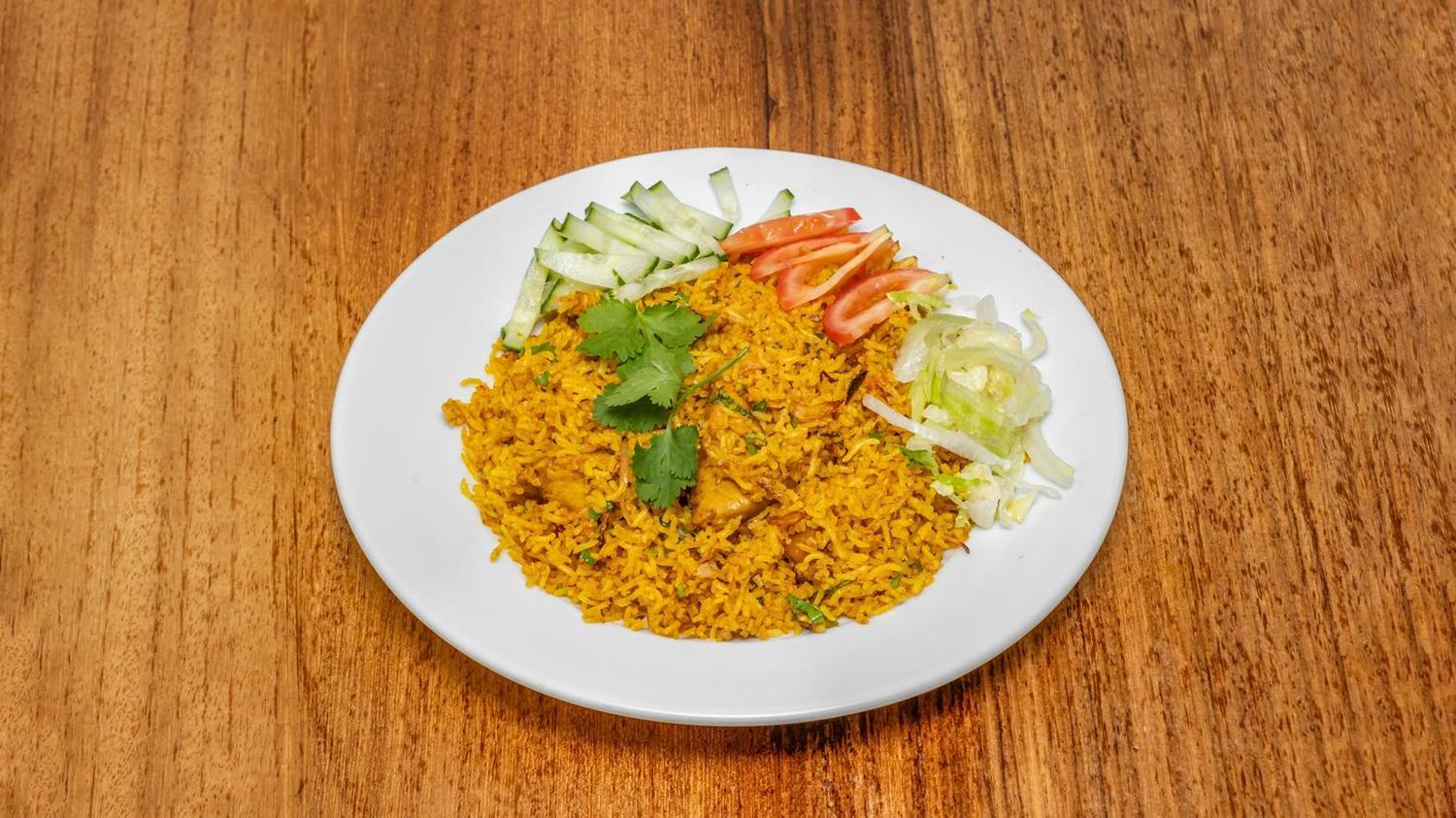 Indian Chicken Biryani with Salad