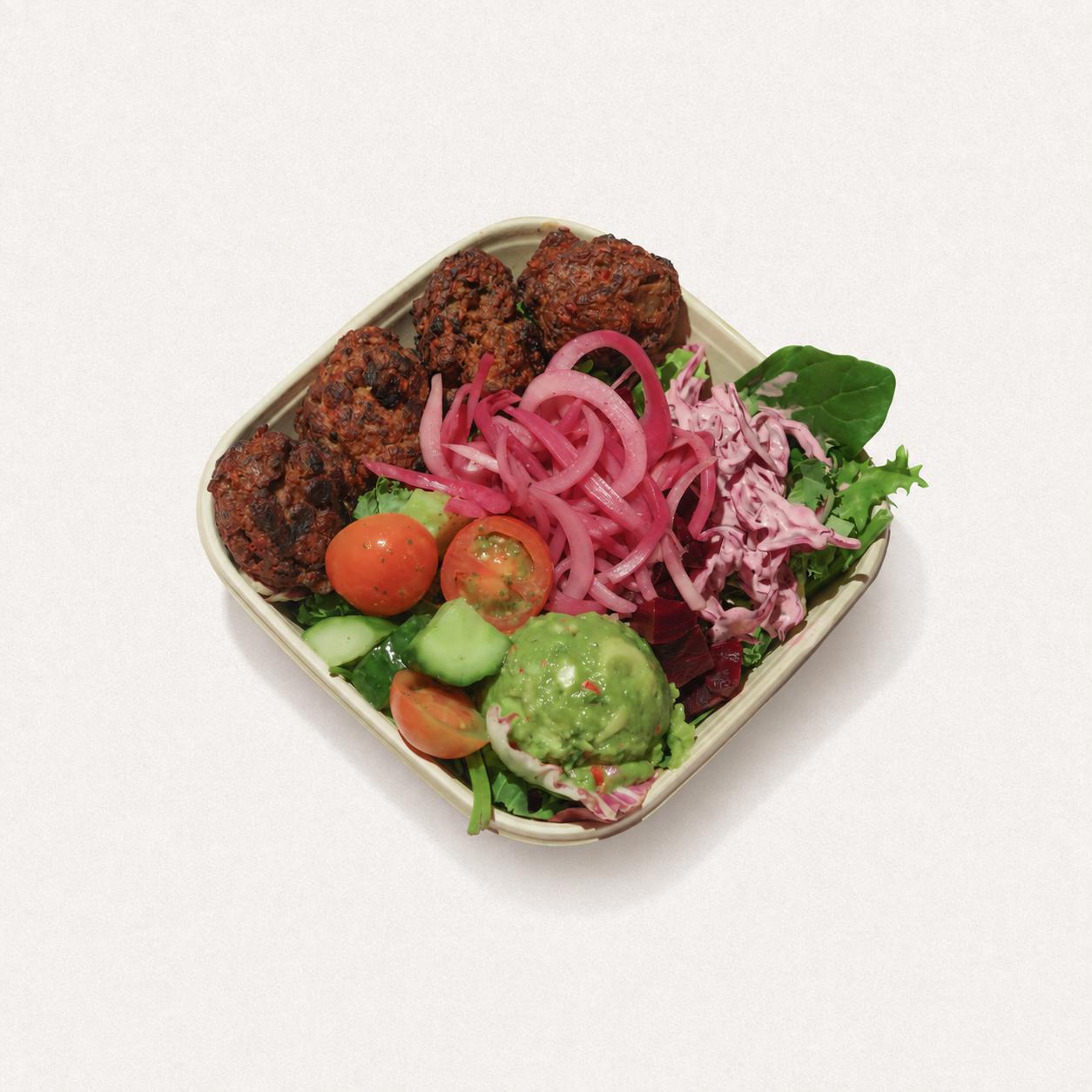 Lamb kofte + guac salad